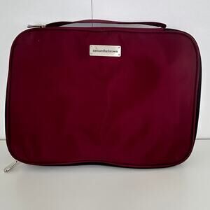 Samantha Brown Burgundy Travel Organizer Case Cosmetic Toiletry Bag with Inserts